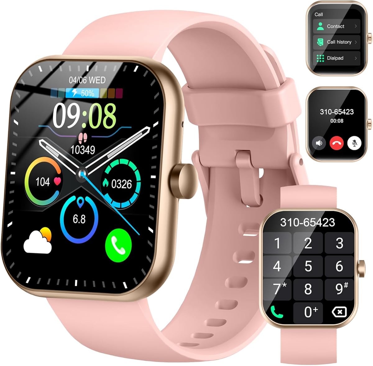 Smart Watch (Answer/Make Call), 2025 New Smartwatch for Women, 1.96" Fitness Watch with 112 Sport Mode/Pedometer/Calories/Sleep/Heart Rate Monitor, IP68 Waterproof Fitness Tracker for Android iOS : Electronics