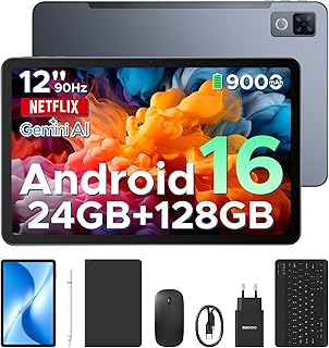 DOOGEE U12 Tablet with Android 16 Keyboard, 12 Inch Tablet, 24GB RAM+128GB/2TB TF, WIFI5, Gemini AI, 2000*1200 FHD+IPS, 90…