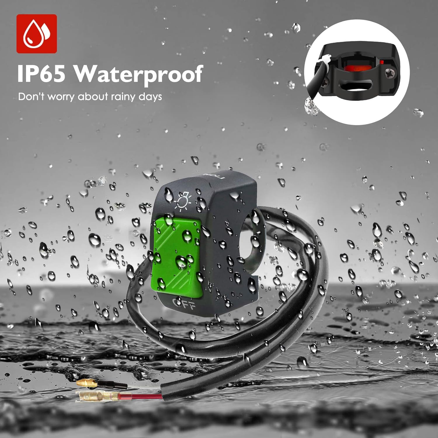 Interruttore Manubrio Moto 2 Pezzi - Pulsante ON/OFF 12V Per Scooter E Moto Elettriche, Blu - Foto 4