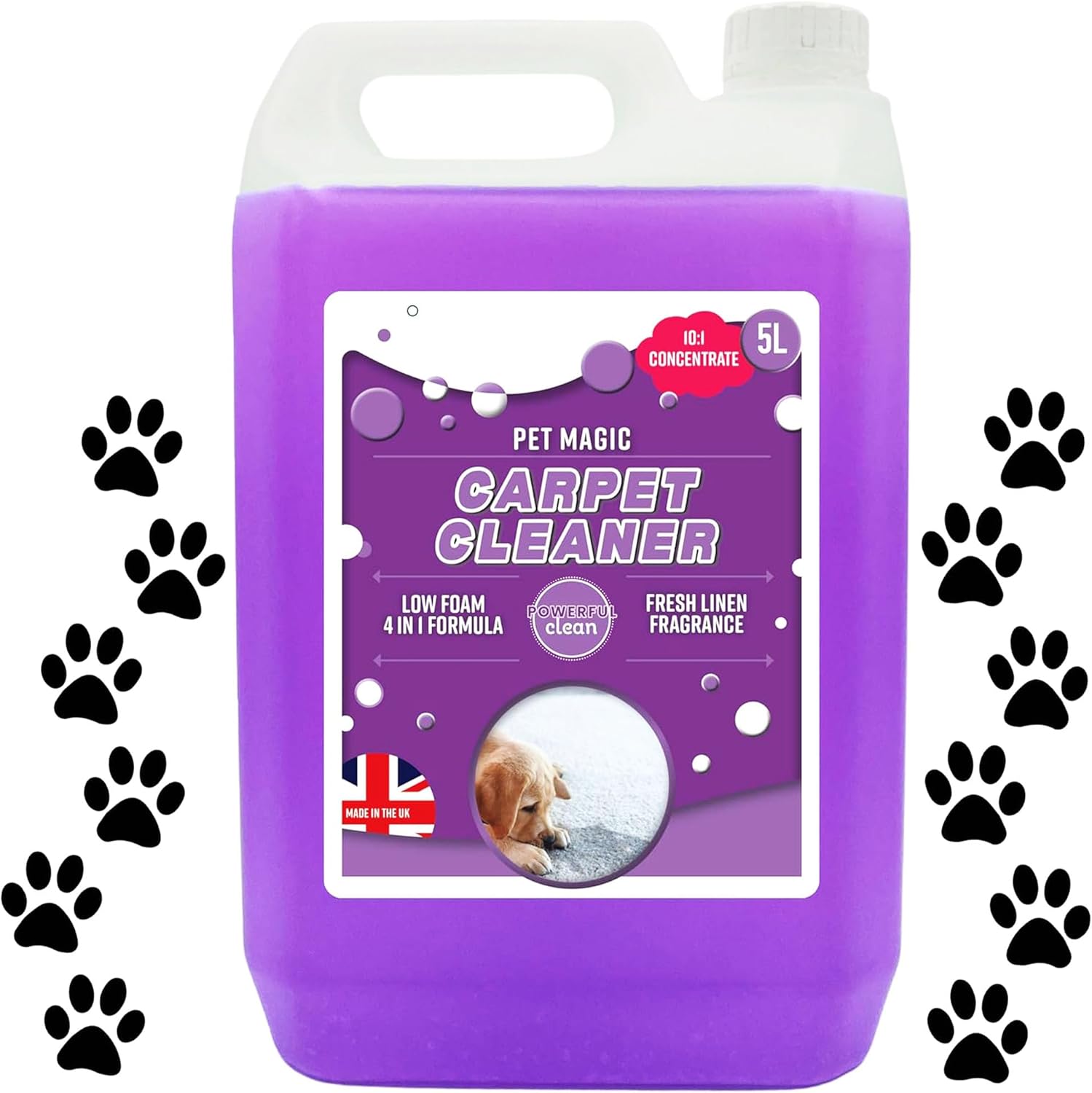 STORM TRADING GROUP 5 Litre Pet Carpet Cleaning Shampoo Solution Tough On Dog Stains Odour Remover Suitable For All Machines Fresh Linen Fragrance (1)