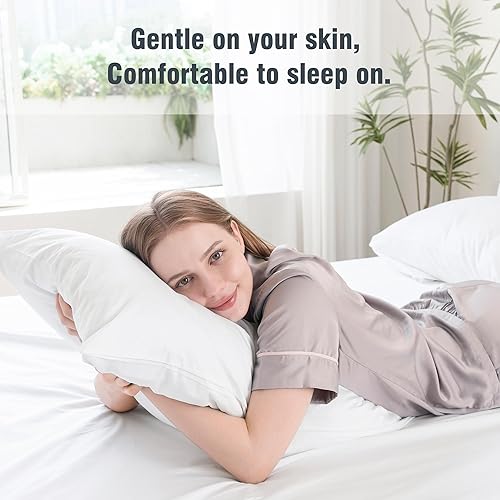 Miniatura 7 de DOWNCOOL Juego de sábanas tamaño individual, sábanas 100% algodón, juego de sábanas de 3 piezas con bolsillo profundo de hasta 16 pulgadas, tejido