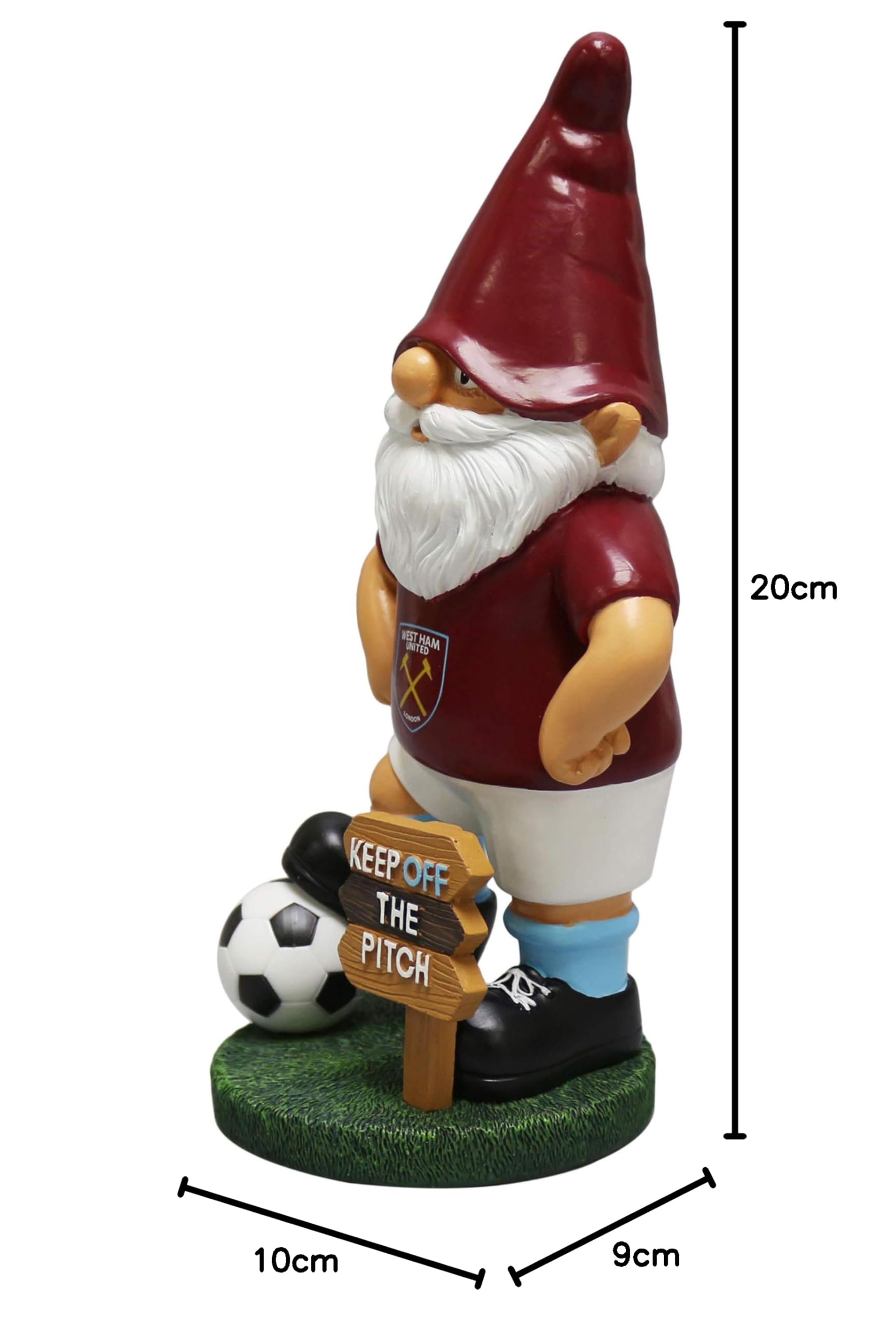 FOCO Offizielles Lizenzprodukt West Ham United FC Rasen‑Betreten‑Verbot‑Gnom
