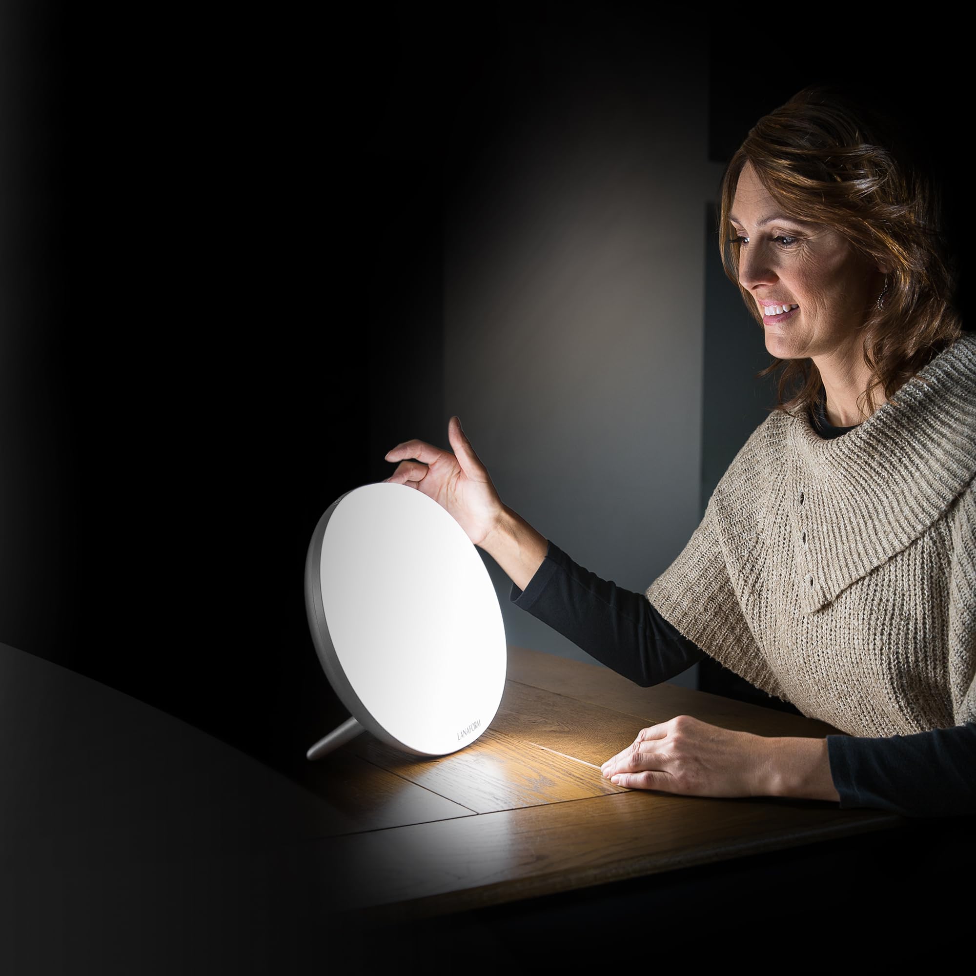 Lanaform Lumino LED Silver - Lámpara De Terapia De Luz - 10000 Lux - CONDUJO - Libre De Rayos UV - 5 Intensidades Ajustables