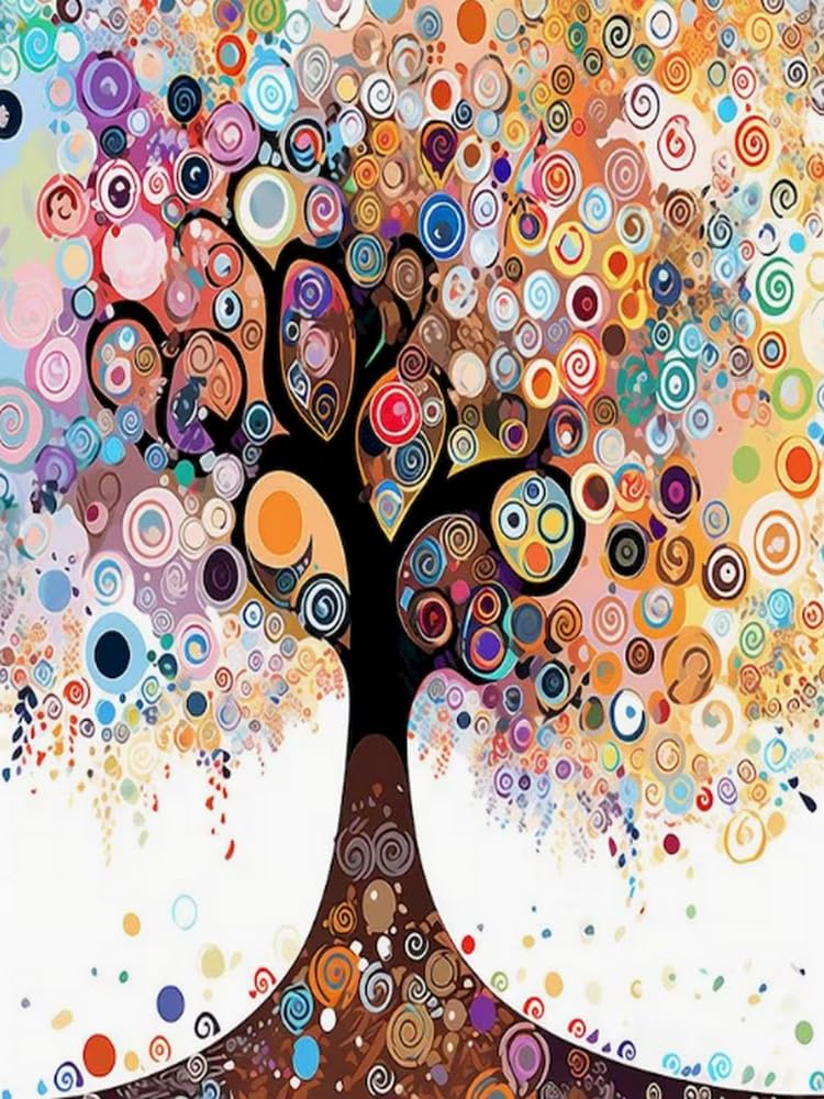 GLTEYACO 5D Diamond Painting Diamond Art Kits DIY Adult Beginner Diamond Crafts Home Wall Decoration Tree of Life 40x50 cm