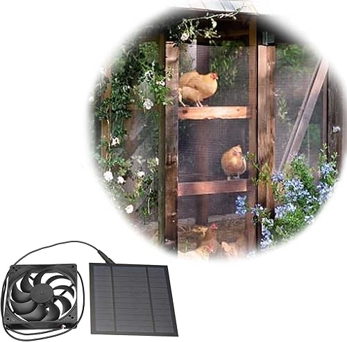 Miniatura 4 de NABOKIO Ventilador de panel solar alimentado por energía solar, ventilador de ventilación solar para gallineros, invernaderos, cobertizos, casas de