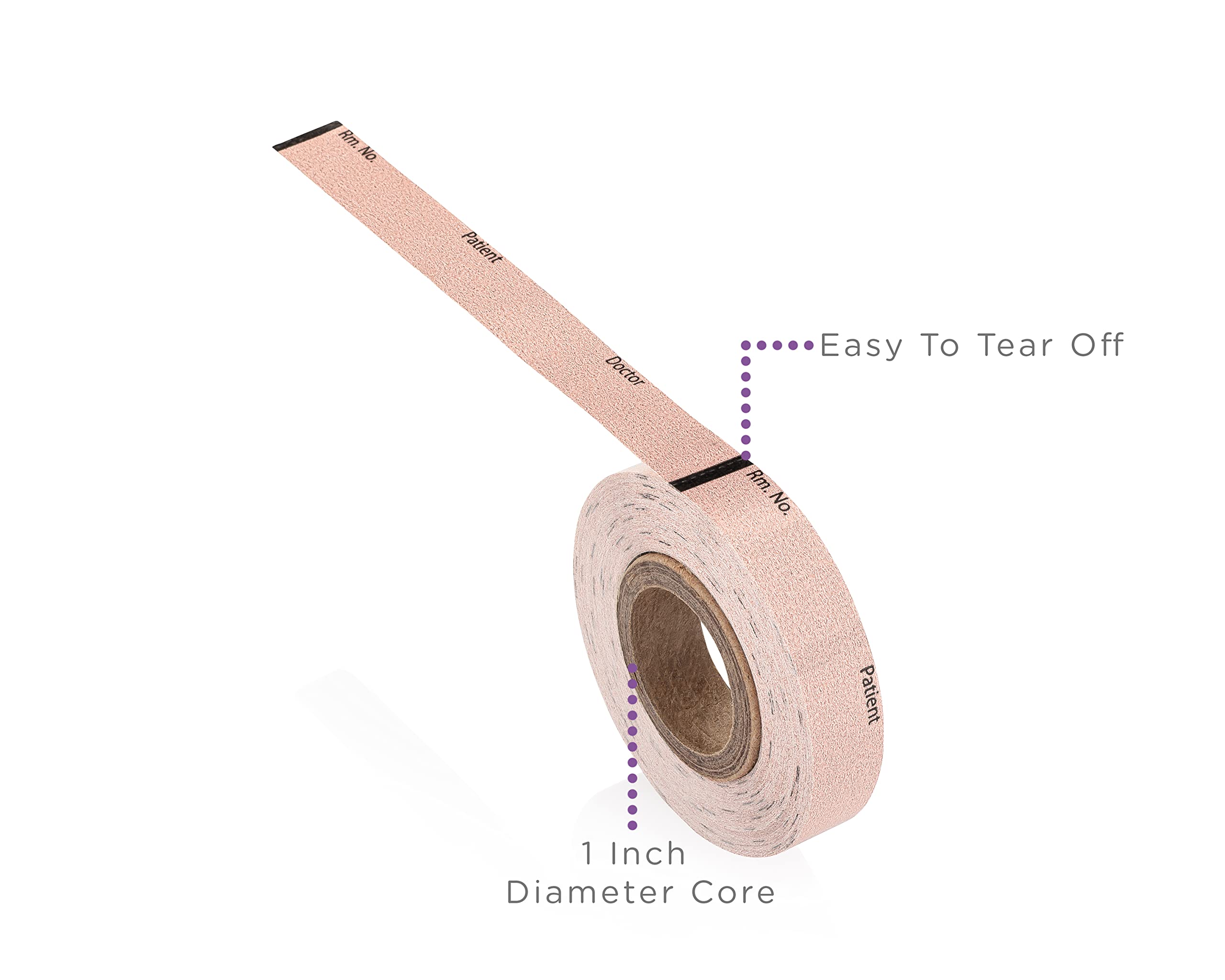 Carstens Patient ID Adhesive Medical Chart Labels for Carstens Spring-Loaded Metal Clipboards, Pre-Printed Sticker Labels (Room No. / Patient/Doctor), W4.5” x H.5”, Pink, Roll of 120 Labels