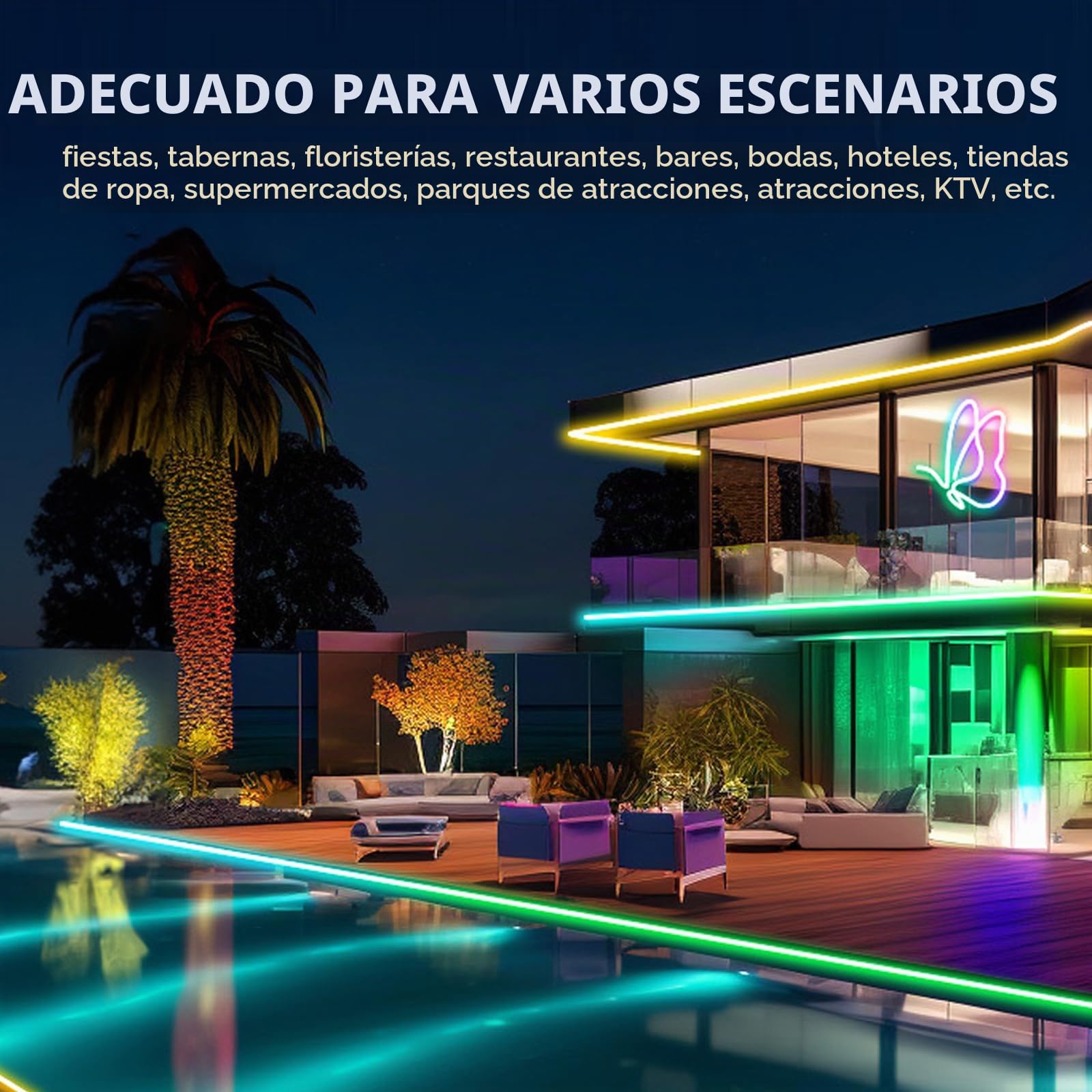 Tira Led Neón 15M, RGB Luces led Neon con Control de APP y Remoto | LED Neón Flexible Strip con 1080 Leds, Sincronización de Música, Tira LED Neon para Fiesta de Cumpleaños, Navidad
