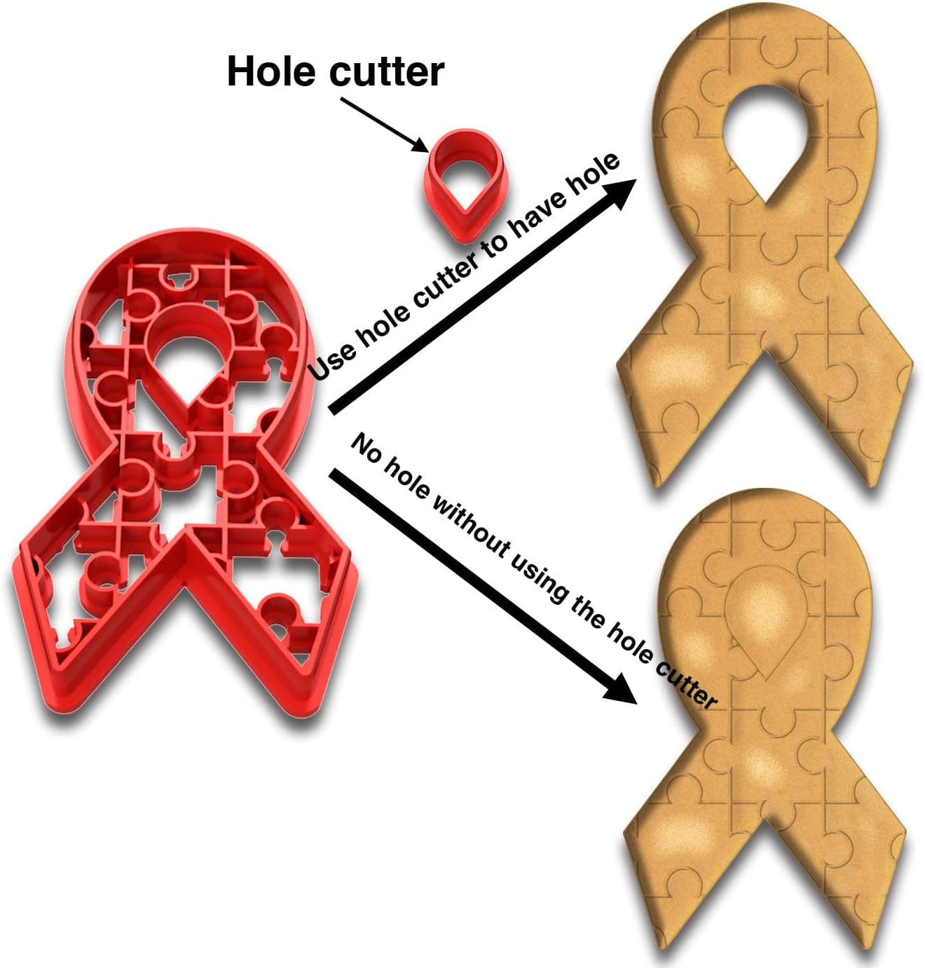 Autism Awareness Ribbon Cookie Cutter (4.5x2.75") - Symbol of Support - Image 2
