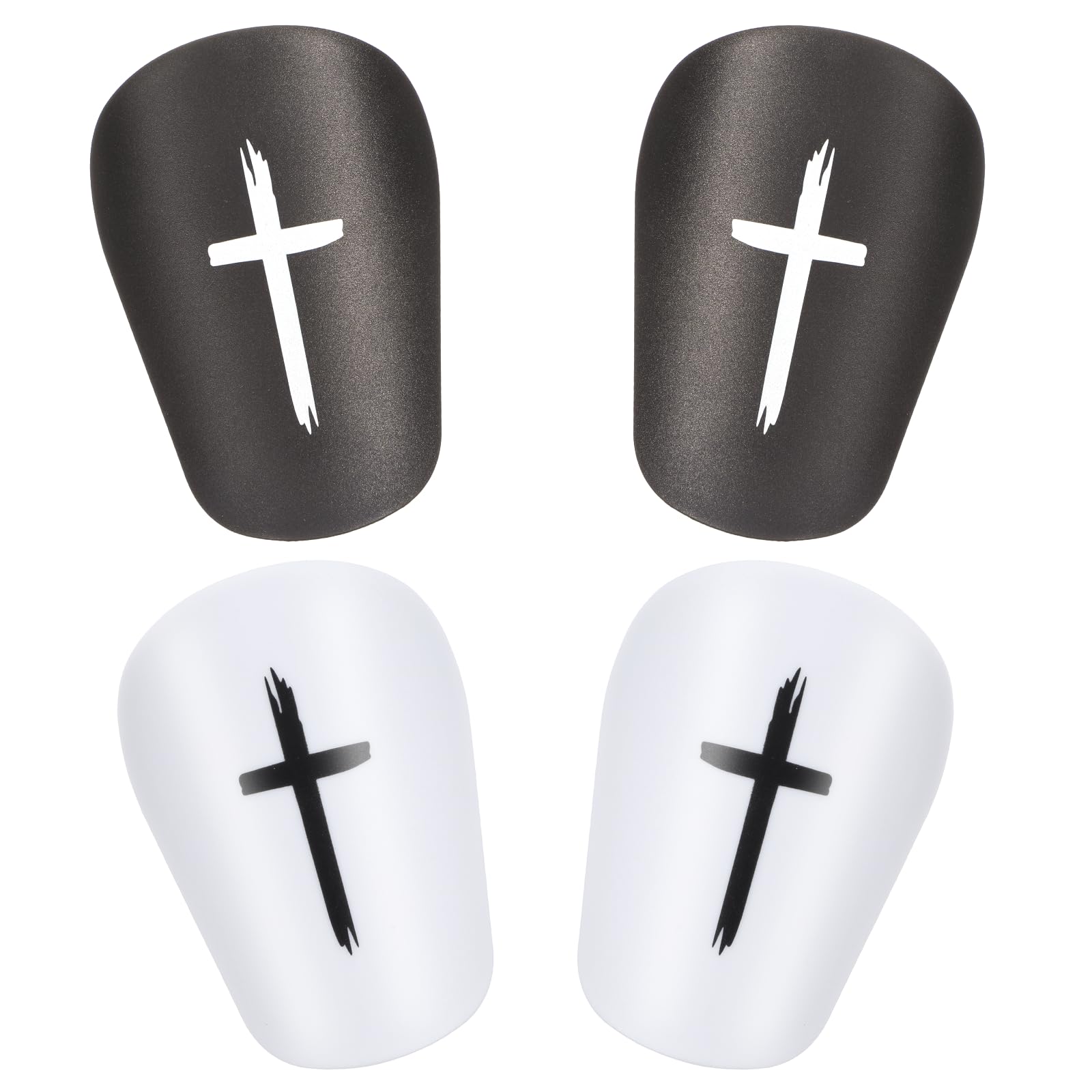 2 Pairs Black & White Cross Shin Guards Soccer Extra Mini Shins Guard 3 x2 Inch Small Shin Guards Comfortable Light Shin Pads Ultra Miniature Shins Guard Soccer for Men Women Adults Teenagers