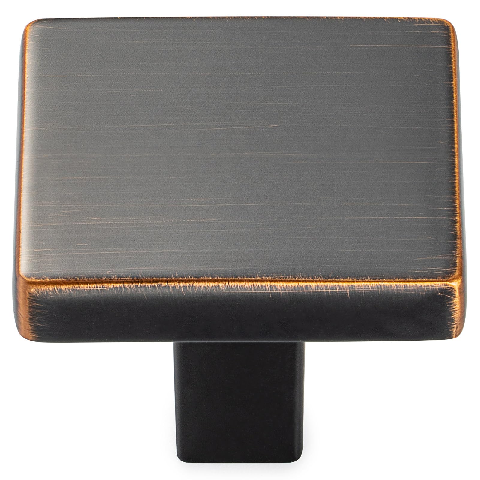 KOOFIZO 10 Pack Oil Rubbed Bronze Cabinet Knobs Bronze Drawer Knobs K03 Square Single Hole Cabinet Pulls for Cabinets Drawer Dresser Cupboard Bedroom