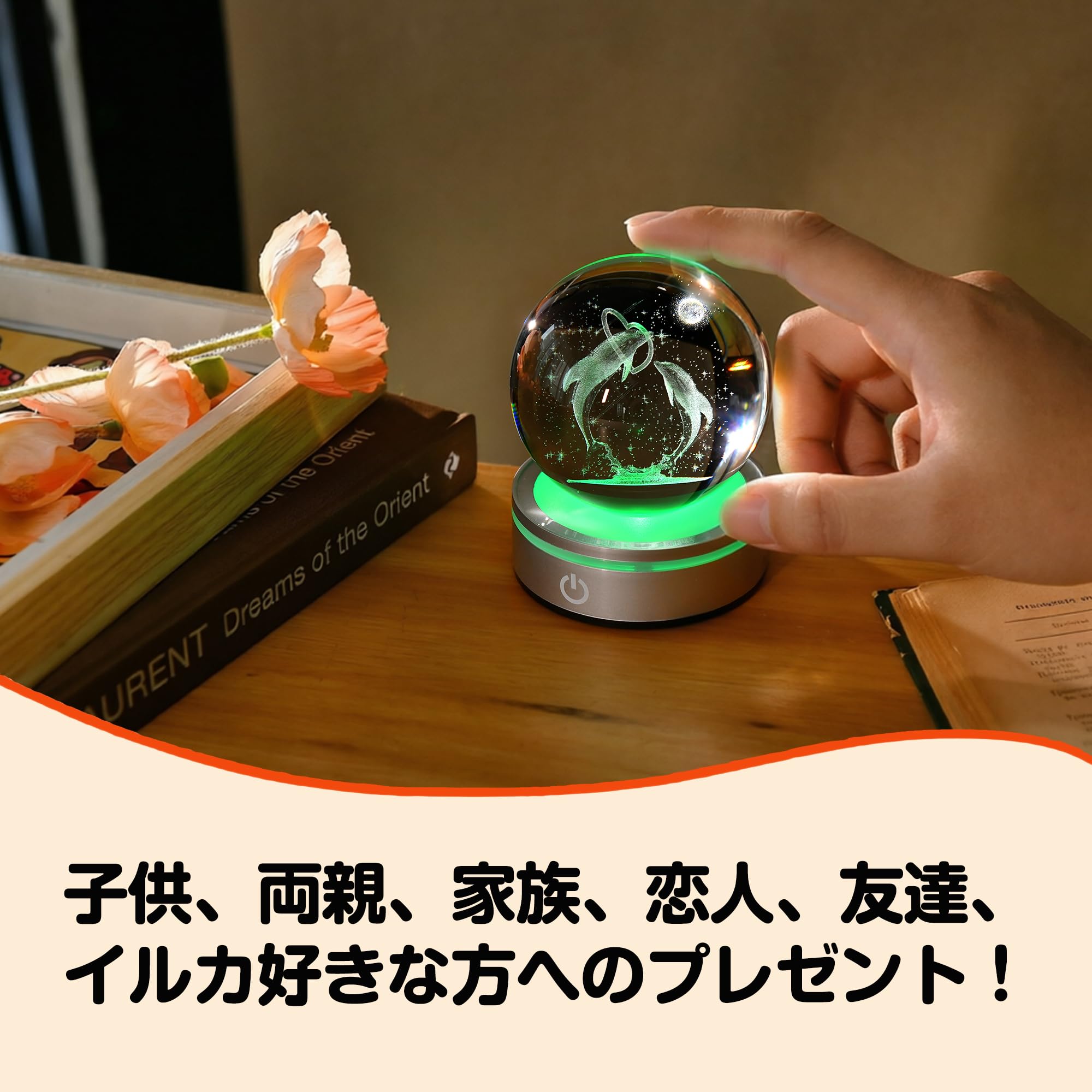 Amazon.co.jp: IFOLAINA 3D イルカ クリスタルボール 誕生日