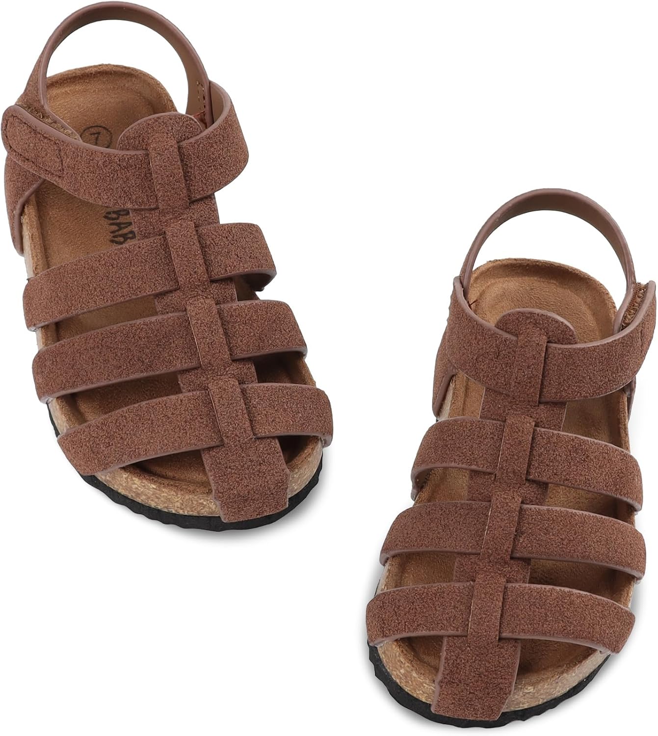 Toddler Boy Sandals Closed Toe Cork Footbed Fisherman Sandals, Summer Shoes Lightweight Comfortable for Toddler Boys