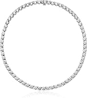 Vista 8 de Yaxa Essentials Collar de tenis de plata de ley con circonita cúbica de elementos infinitos de corte redondo, (anteriormente colección Yaxa)