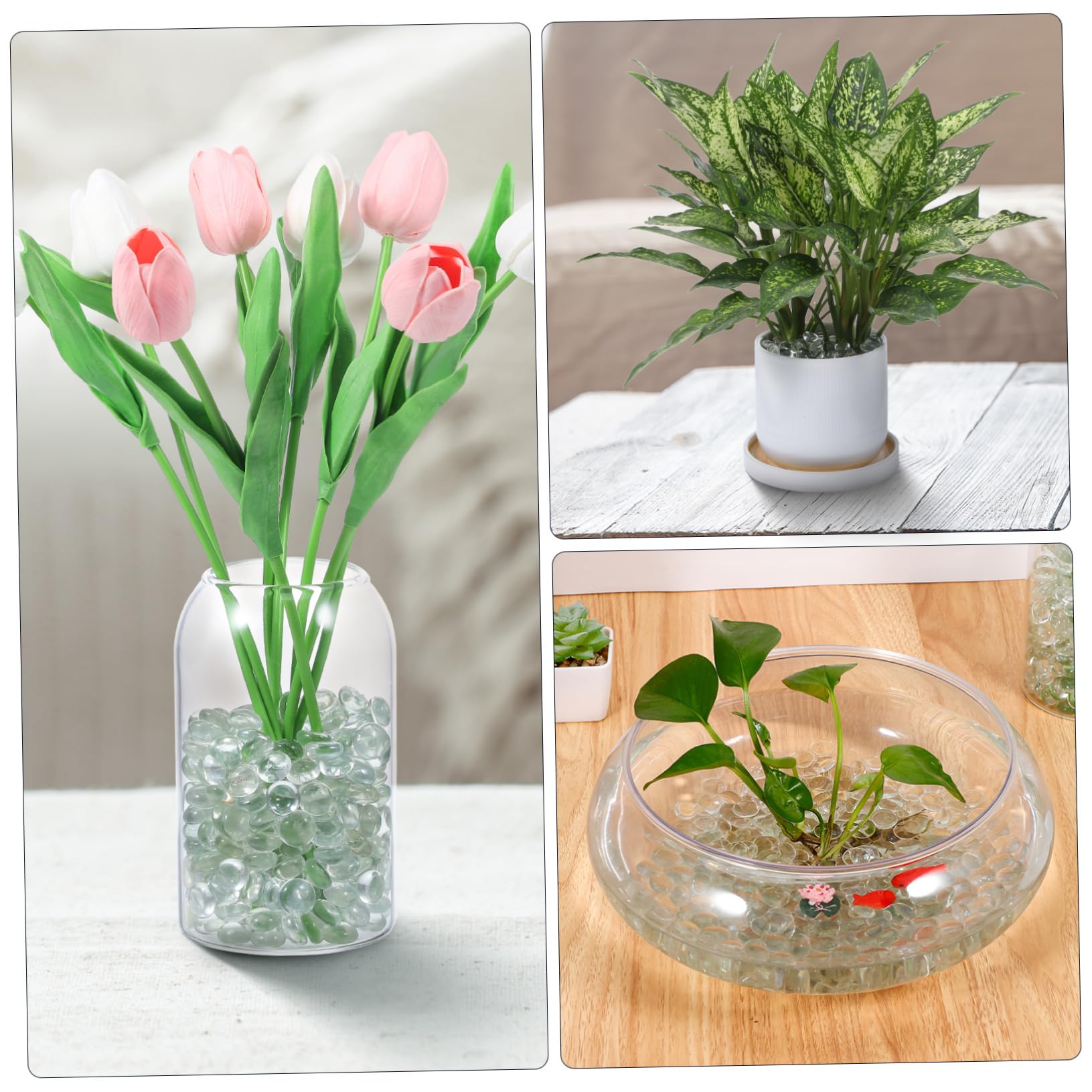 Zerodeko Décoration De Jardin Élégante - 750 Perles Remplissage De Vase Billes pour Base D'aquarium en Vrac