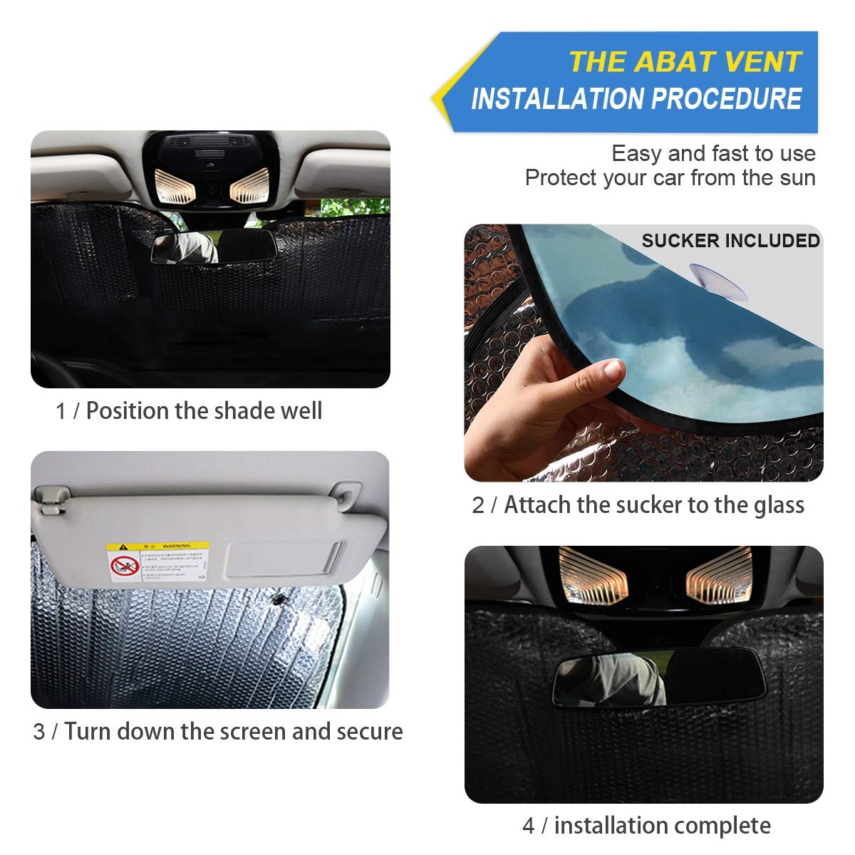 YYZZH Sea Turtle Marine Animal Car Windshield Sun Shade Block UV Rays Sun Visor Protector Accordion Folding Sunshade Keep Vehicle Cool & Damage Free, Easy to Use, Fits Windshields of Various Sizes