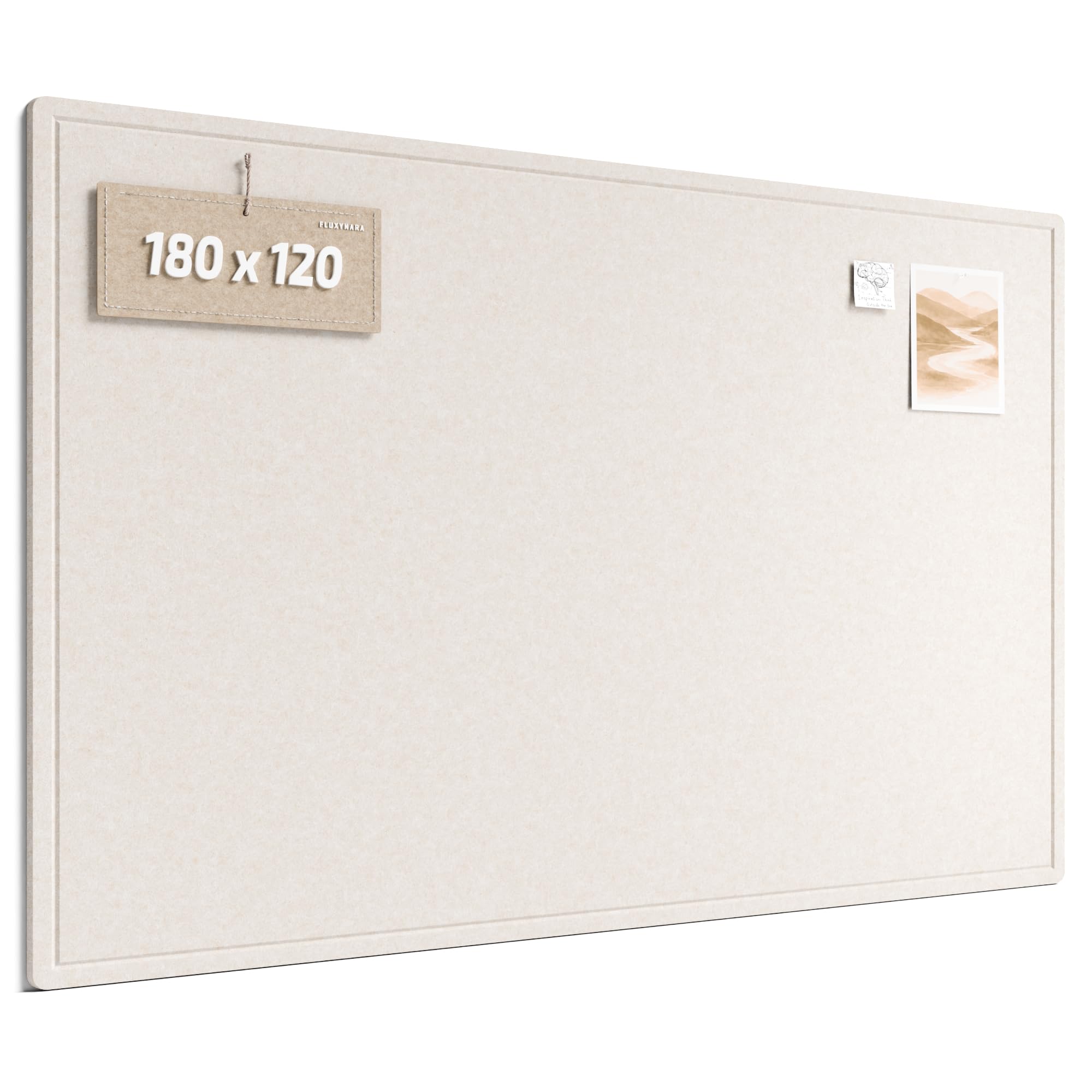 Fluxynara Large Bulletin Board, 180 x 120cm Cork Board Alternative with 48 Safe Removable Adhesive Tabs, Foldable Felt Pin Board for Home Office, Classroom, Bedroom,Entryway for Walls— Oatmeal — image 1