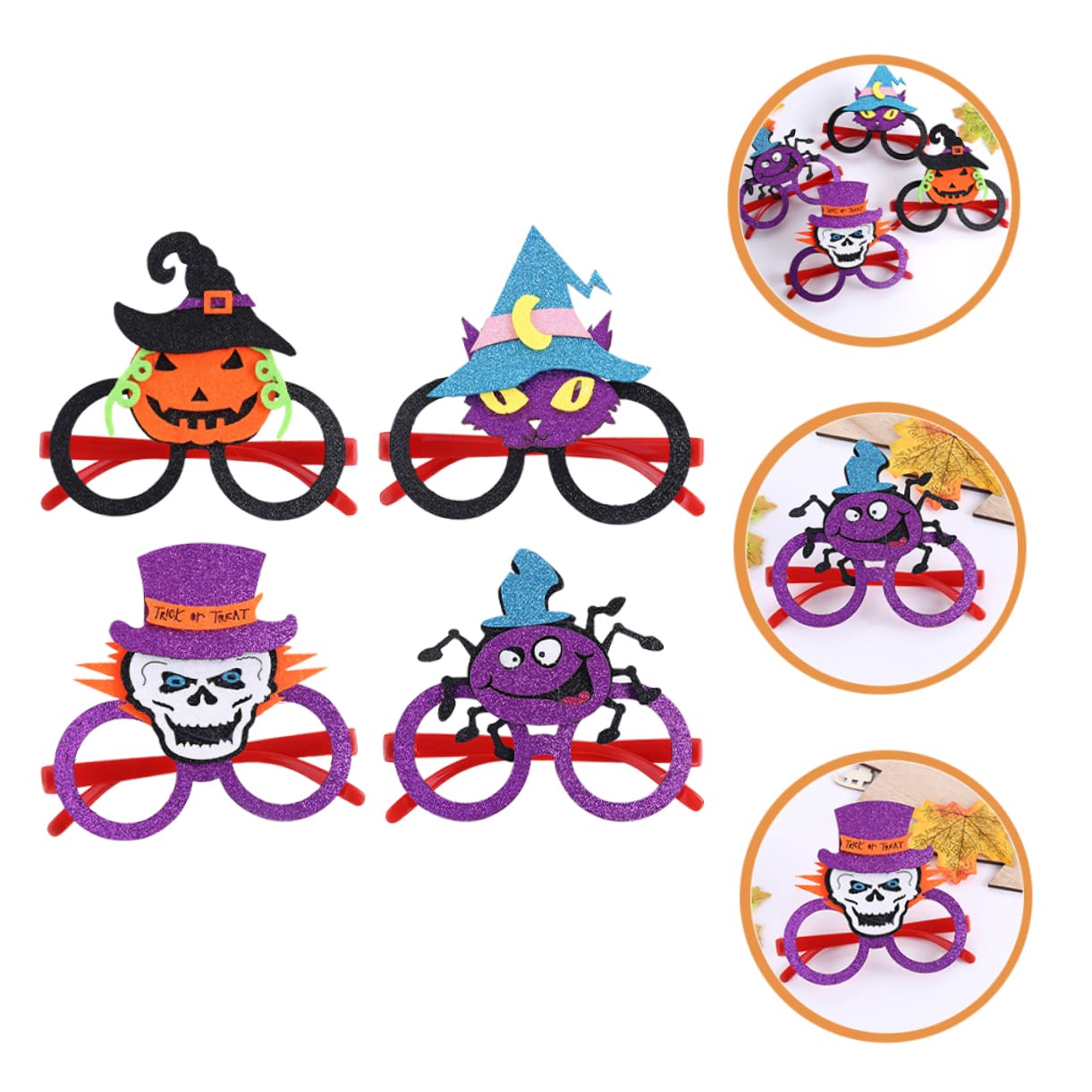 12 Paires Lunettes D'halloween, Cosplay Halloween Cadeau De Fête, Paillettes Drôles Décorations De Fête Drôles Pour Enfants Et Adultes Citrouille Araignée Web Fantôme Chauve Lunettes