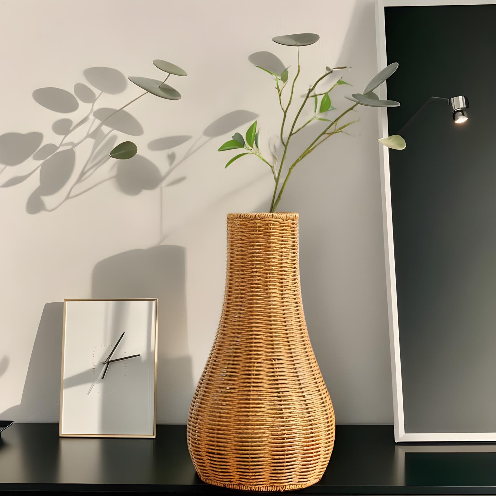 Amazon.co.jp: 模造籐花瓶、 籐の花瓶、ヴィンテージの編みフラワー