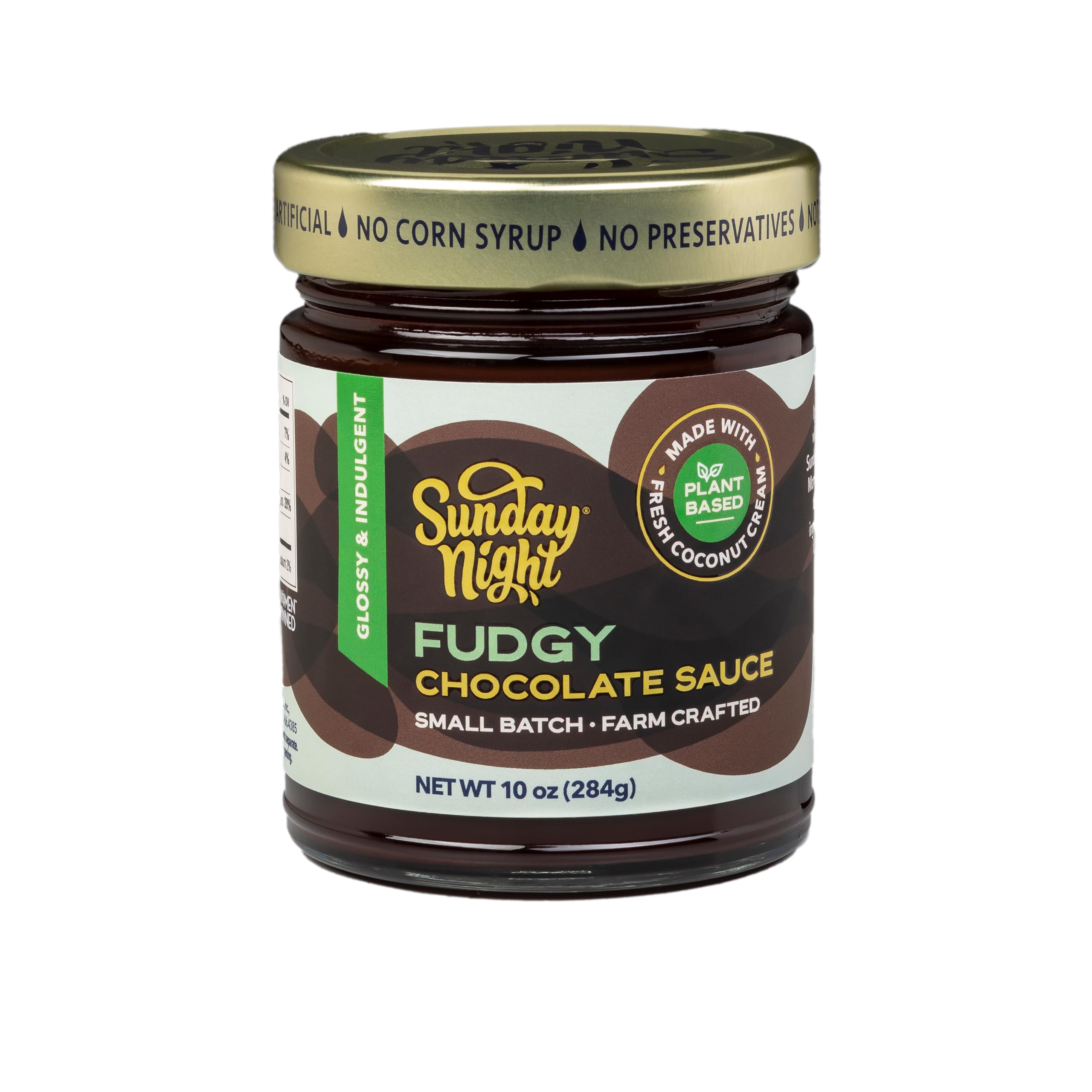 Sunday Night Signature Fudgy Chocolate Sauce - Luxury Chocolate Gift, Smooth Plant-Based, Dairy Free, Gluten-Free, Vegan- Friendly, Pure Clean Ingredients, No Artificial Preservatives - 10oz