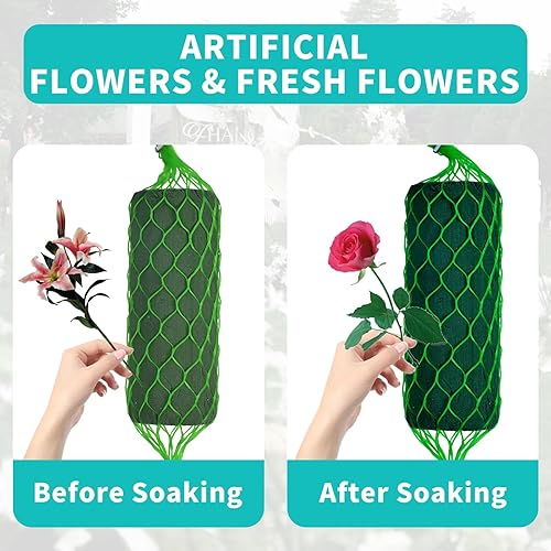 Miniatura 5 de TBPA Juego de 14 guirnaldas de espuma floral de 9.2 pies, kit de bloques de esponja de flores, soporte para flores de absorción, puerta de arco para