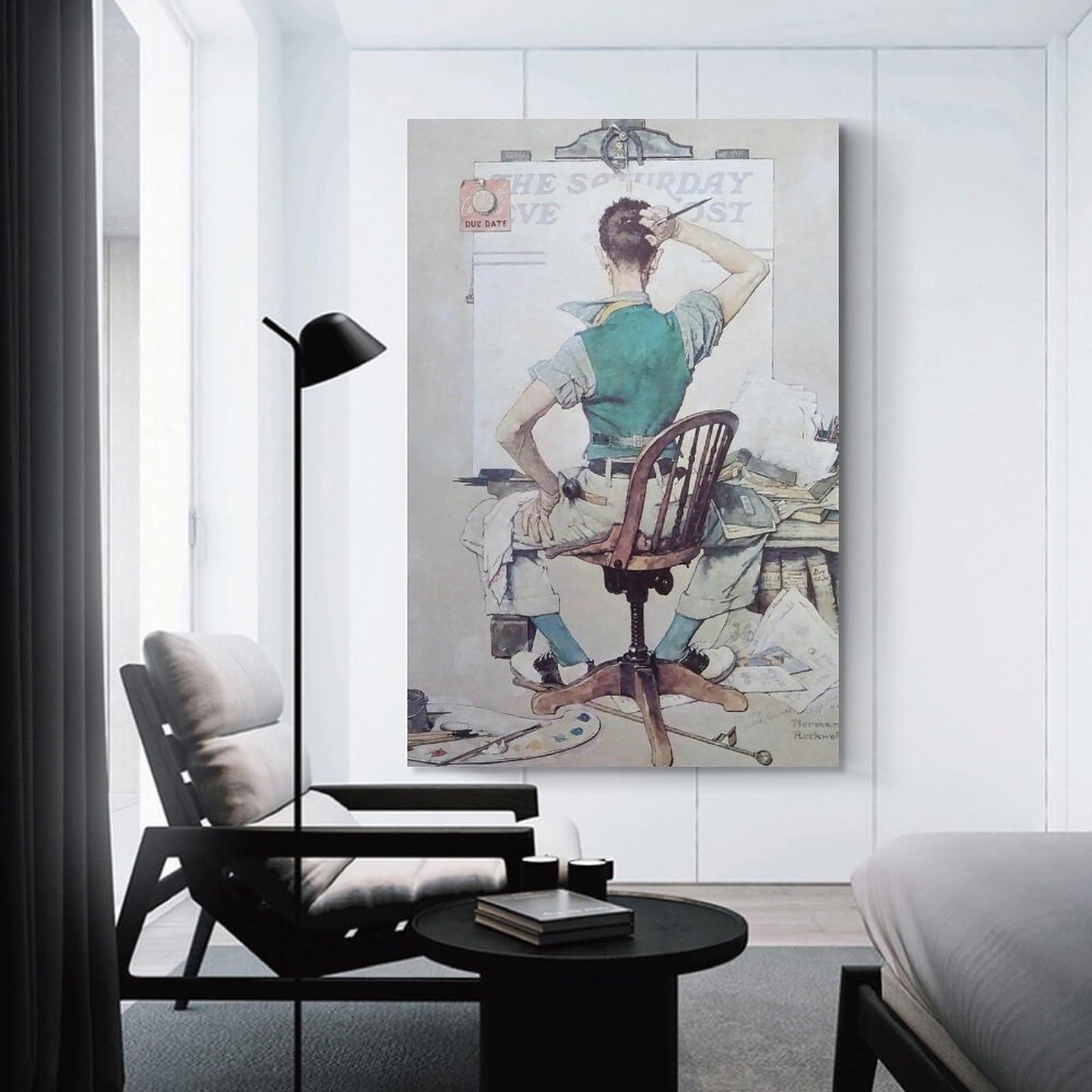額装品/Bedside/ノーマン ロックウェル/インテリア/ポスター Amazon.co.jp: Norman Rockwell ノーマンロックウェル（空キャンバス
