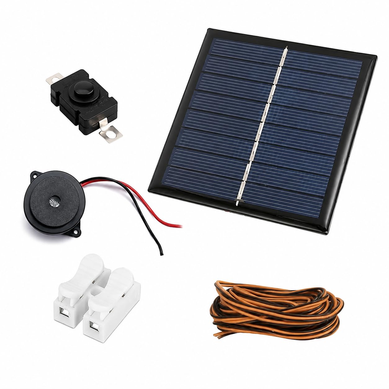 6V Solar Panel Kit for School Project with Buzzer, Wires, Switch & Wire Connector Combo | DIY Solar Energy Kit for Students | Mini Solar Panel Science Project Kit-image-8