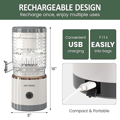 Miniatura 2 de Exprimidor eléctrico de cítricos, exprimidor de limón recargable con cable USB y cepillo de limpieza, exprimidor portátil para naranja fresca, lima,