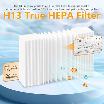 X5 Replacement Filter Compatible with Airdog X5 Air Cleaner Purifier with 1pcs Main Filter and 1pcs Activated Carbon Filter