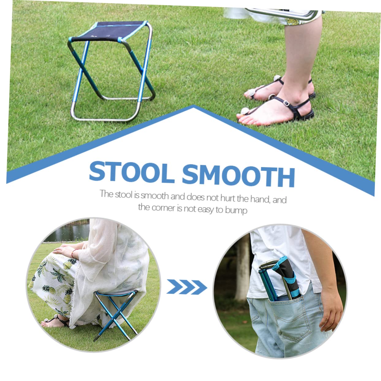 Yardwe Sgabello Portatile Piccolo Sgabello Comodo Giardinaggio Picnic Pesca e Campeggio