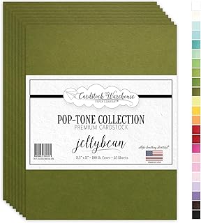 Cardstock Warehouse Pop-Tone Jellybean Green Cardstock Paper – 25 Sheets, 8.5 x 11" - 100 lb / 270 GSM Premium Green Card Stock for Die-cutting, Crafts, Printing, Card Making and DIY Projects