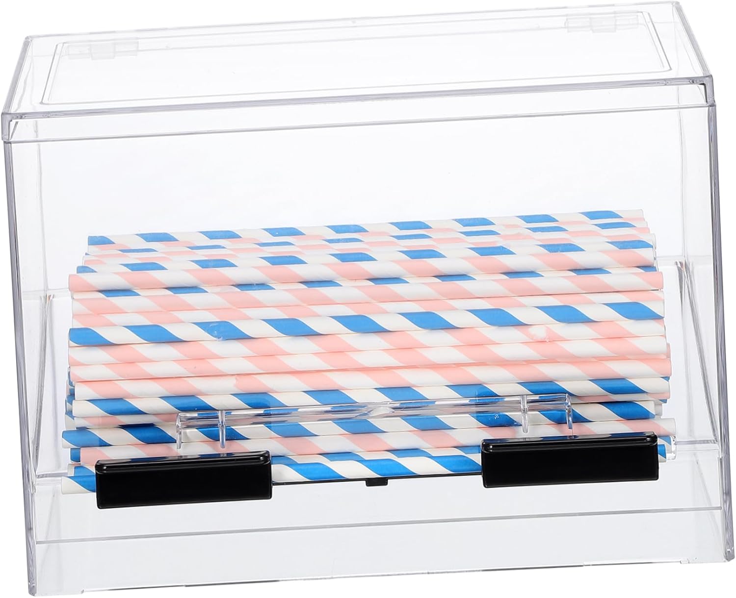 Alipis Pressing Type Straw Dispenser Box Clear Acrylic Storage Holder for Unwrapped Straws for Fast Food Restaurants Shops and Home Use and Convenient Design