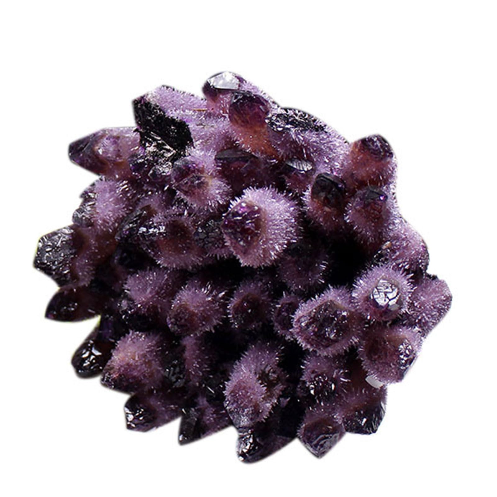 Zooeewly Healing Rock Crystal Clear Amethyst Cluster Mineral Geode Druzy Specimen Raw Cluster Reiki Feng Shui Home Décor Point,500~700g
