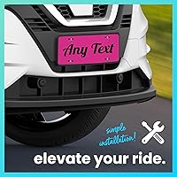 Vista 4 de Excelmark Vanity - Placa de matrícula personalizada para exhibiciones de automóviles, placa de aluminio personalizada (negro)