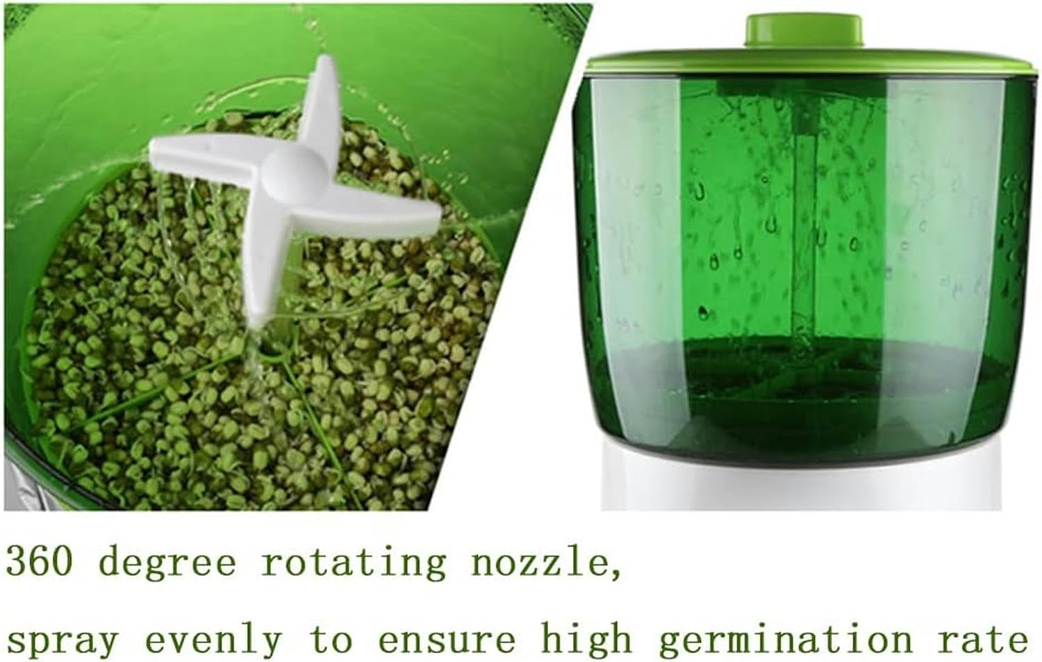 Bean Sprouts Machine, 110V Automatic Germination Kit Household Two-Layer Large-Capacity Cultivation Machine Grain Seed Bean Sprout Growth Seedling Machine-1/