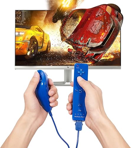 Miniatura 6 de Paquete de 2 controladores Wii Nunchuck, repuesto clásico para mando de mando retro compatible con Wii Wii U, mando de juego para mano izquierda y