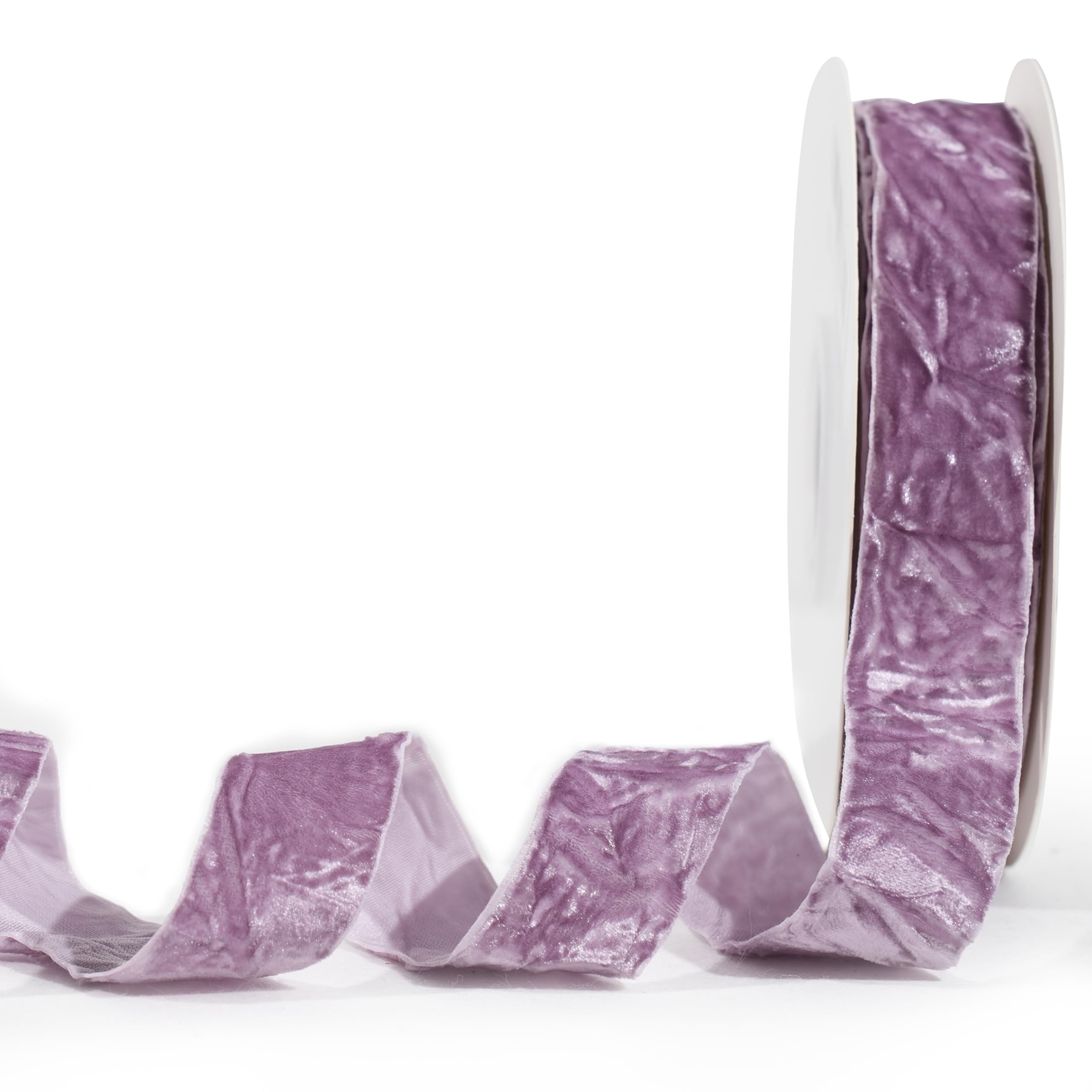 MAYREEL 1 Inch Dusty Purple Crushed Velvet Ribbon Lilac Vintage for Flower Bouquets Wedding Invitations Crafts Gift Wrapping Party Favor Boxes 10 Yards