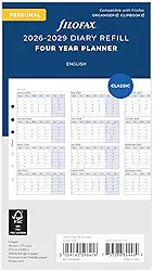 Filofax Agenda vertical pessoal de quatro anos 2026-2029 26-68403