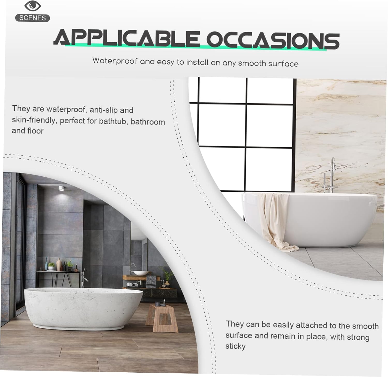 Cartoon Bathtub Sticker Bathroom Non-Slip Stickers for Boys and Girls Easy Peel Off