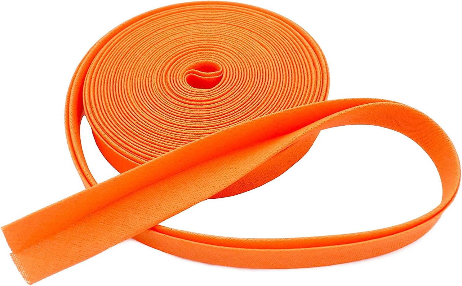 Double-fold Bias Tape 1/2" Wide ~ Poly Cotton (100 Yards, Orange) Made In The United States