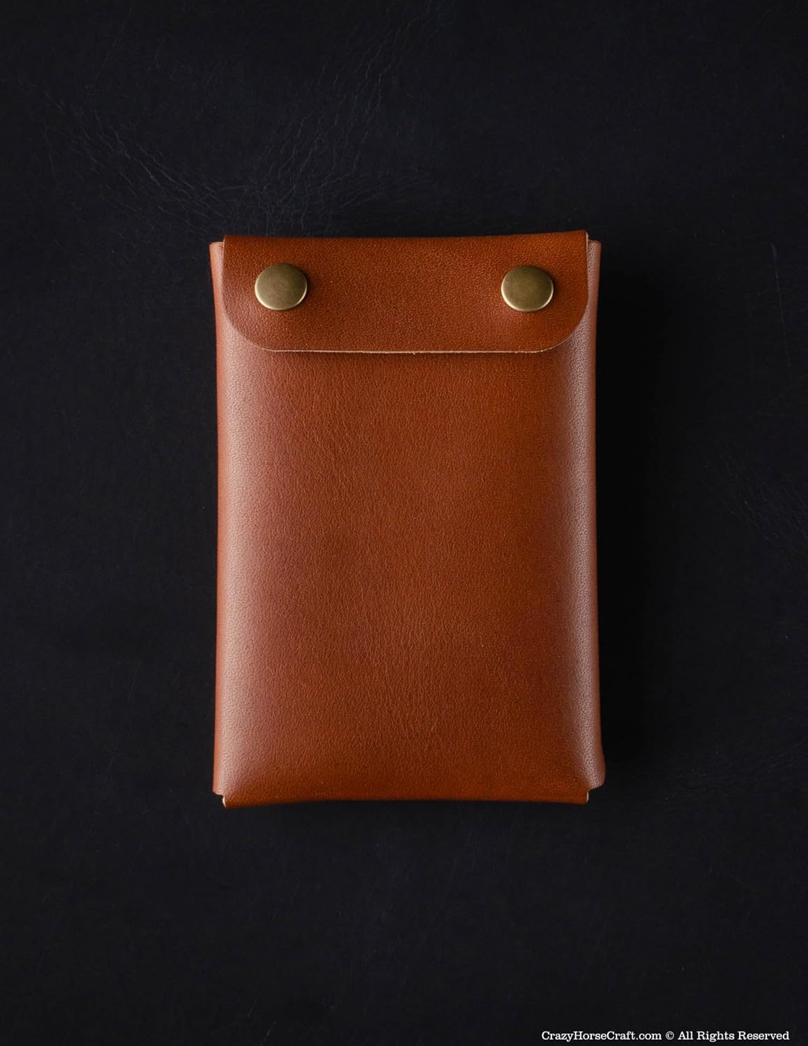 Crazy Horse Craft Slim Front Pocket Wallet, Minimalist Business Credit Card Holder for Men and Women, Full Grain Italian Leather Coin Pouch, Classic Brown