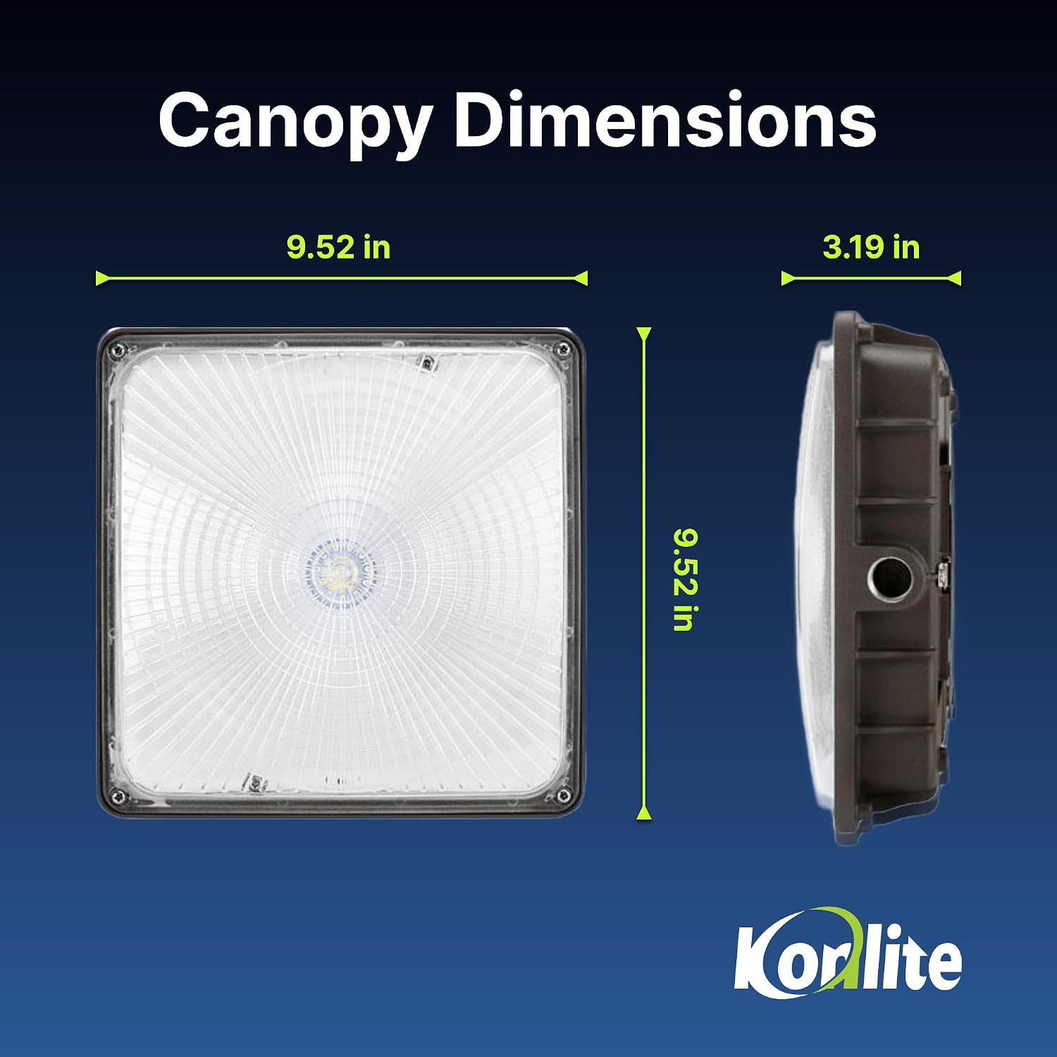 Konlite - 40W (5450LM) Residential & Commercial Indoor & Outdoor Lights for Shops, Garages & More, Outdoor Light Fixture, UL, Dark Bronze