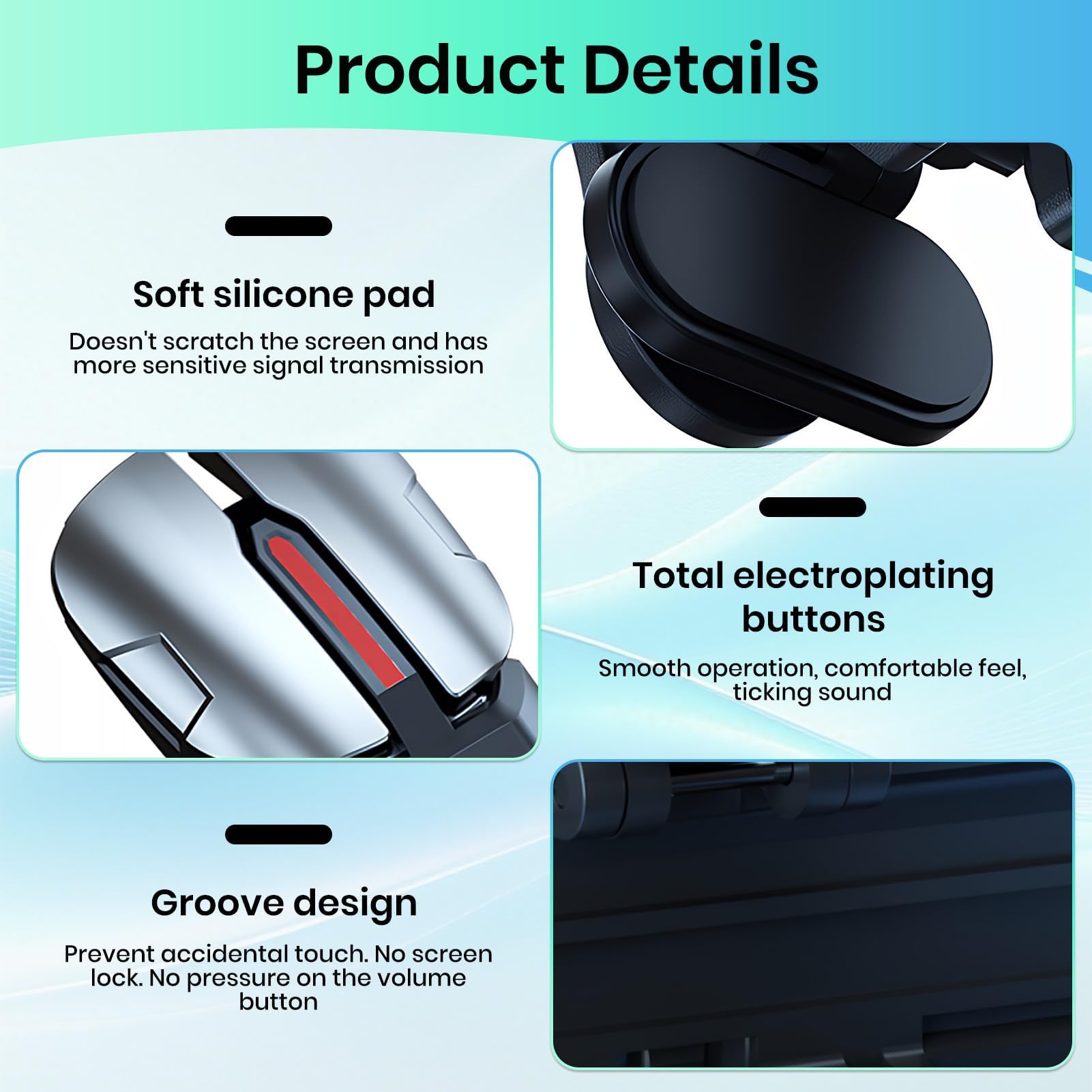 Amztour Controller Di Gioco Mobile 6 Dita Compatibile Android iOS PUBG Mobile Call of Duty ESports Trigger Controller Mobile Gamepad Smartphone Joystick Grilletti Accessori Gaming Portatile