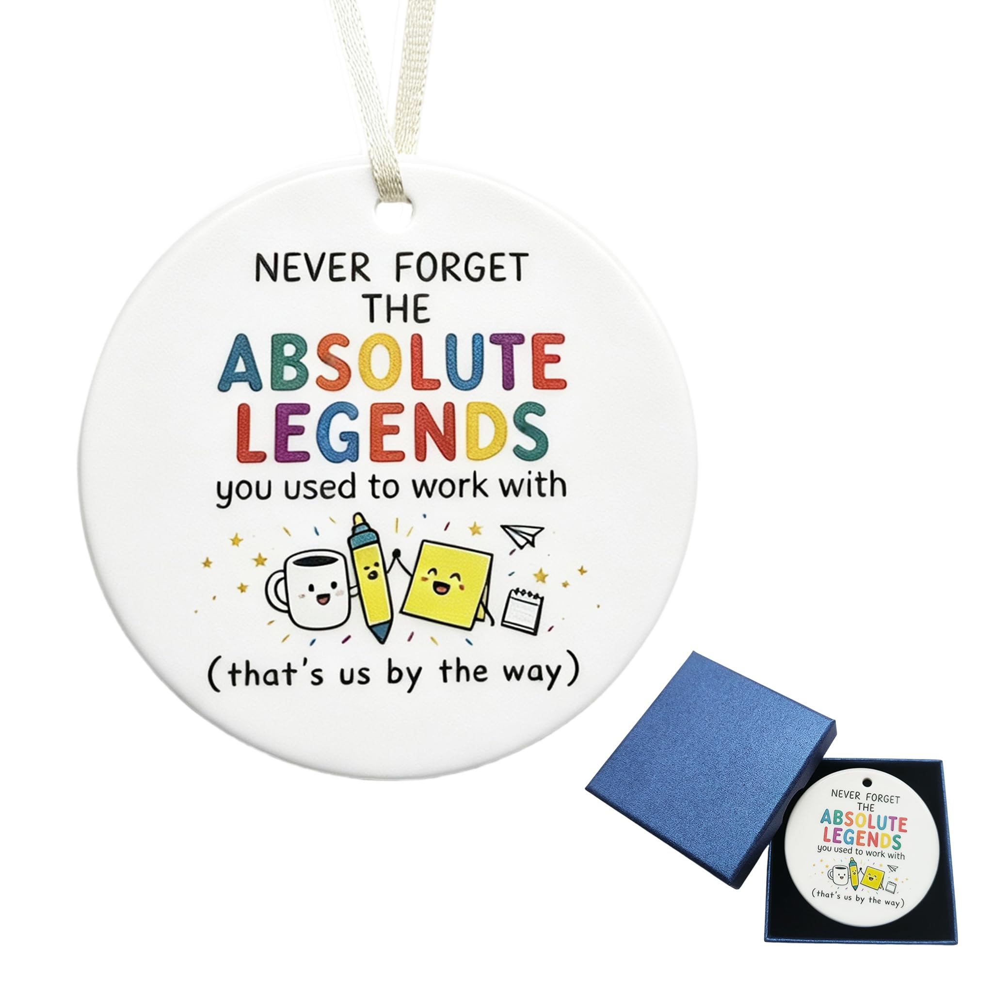 Funny Leaving Gift for Colleagues Men & Women, Ceramic Hanging Ornament