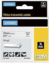 DYMO Rhino Industrial Vinyl Labels | 19 mm x 5.5 m | Black Print on White | Self-Adhesive | for Rhino & LabelManager Label Makers