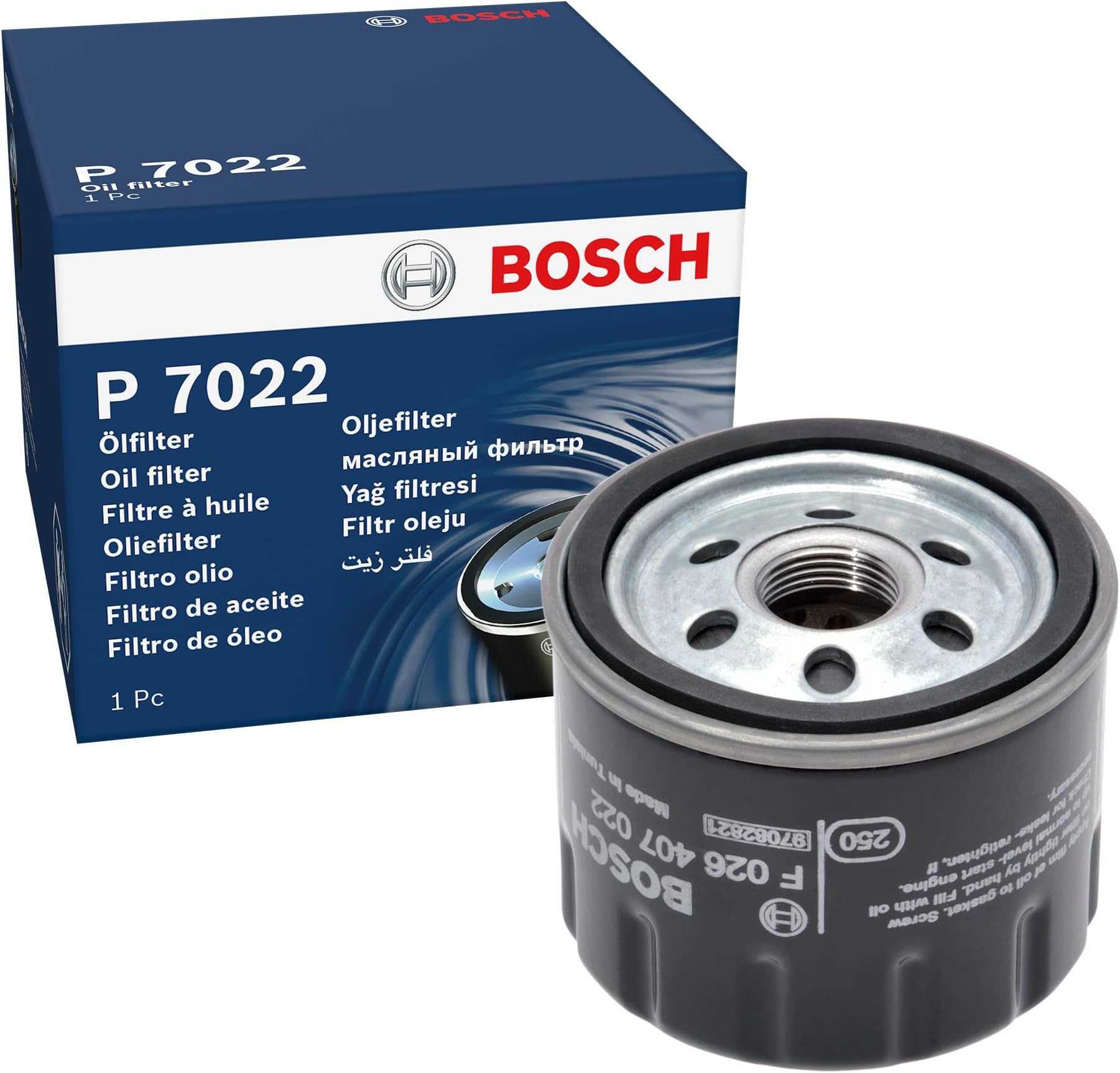 Bosch P7022 Car Oil Filter - Separates Soot and Metal Particles from Engine Oil - Provides Reliable Engine Lubrication