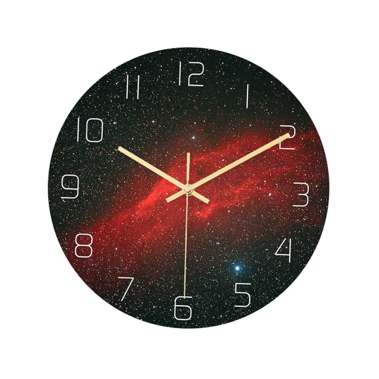Horloge murale ronde Cabilock en acrylique effet marbre chic et silencieuse