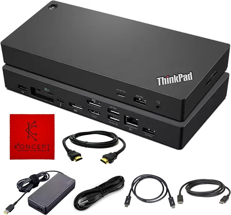 40B00135US Lenovo Docking Station - Thunderbolt 4 Dock - Thinkpad Dock | 135W Power Delivery, HDMI & DisplayPort for Dual Monitors, USB-C Connectivity, Enhanced Productivity