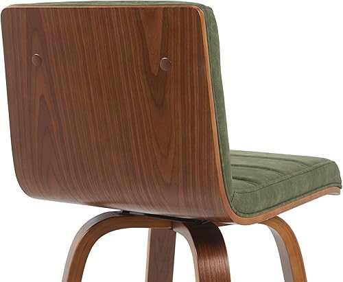 Miniatura 94 de Armen Living Vienna - Taburete giratorio de 26 pulgadas de altura de mostrador de piel sintética gris y madera de nogal Piel sintética