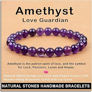 AD Beads Handmade Gemstone Stretch Elastic Bracelet Crystal Healing Reiki Nature's Beauty and Spiritual Essence Unisex