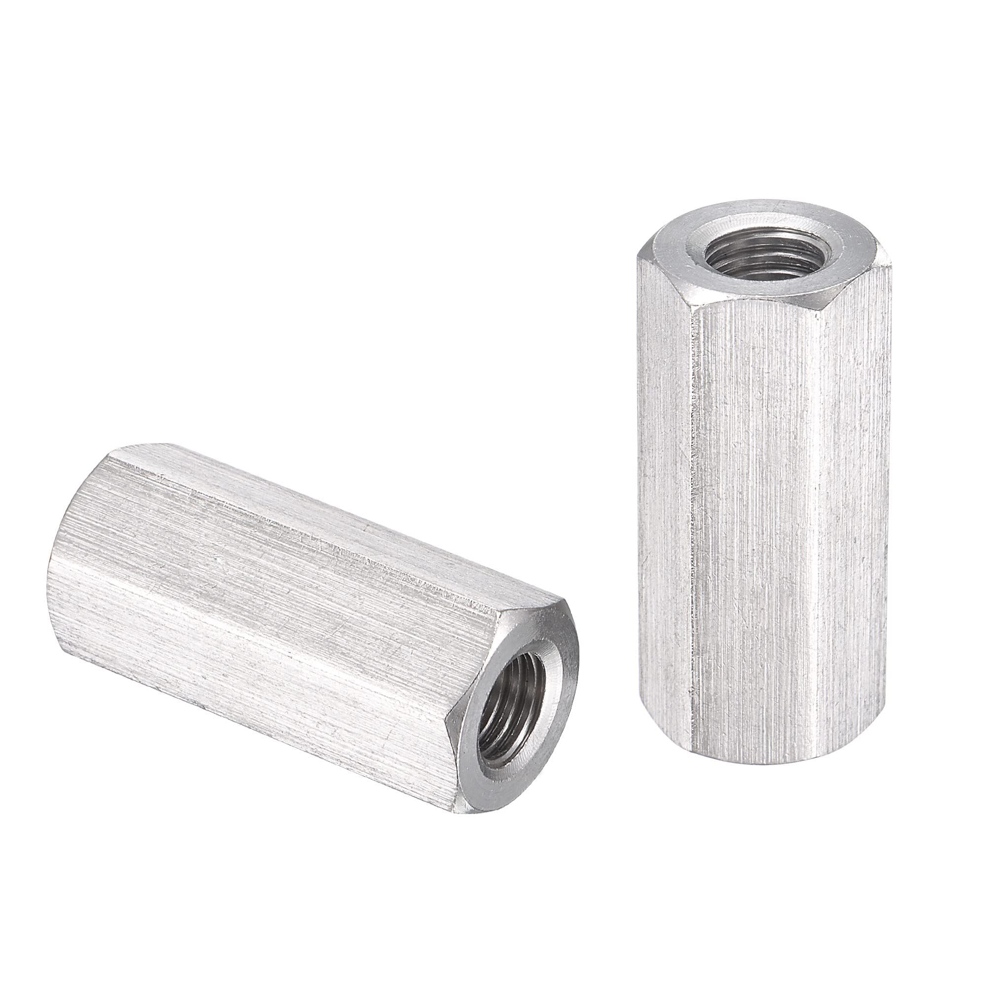 TA-VIGOR M10 x 40mm Hex Coupling Nuts, 304 Stainless Steel Threaded Rod Connector for Home Machine Industrial 5 Pcs